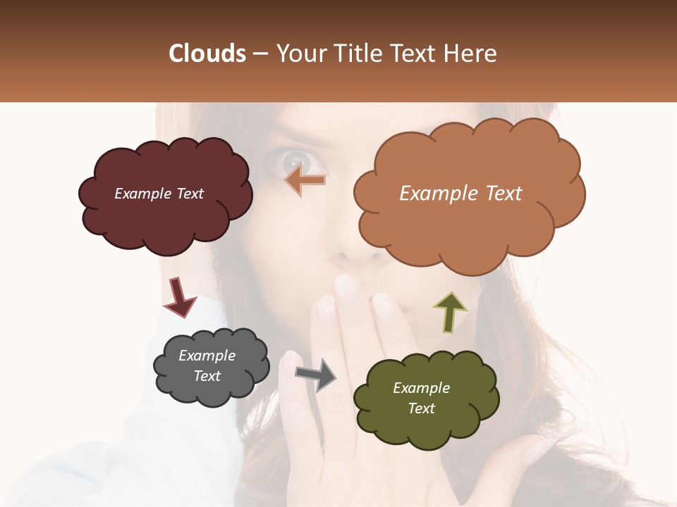 A Woman Covering Her Mouth With Her Hands PowerPoint Template