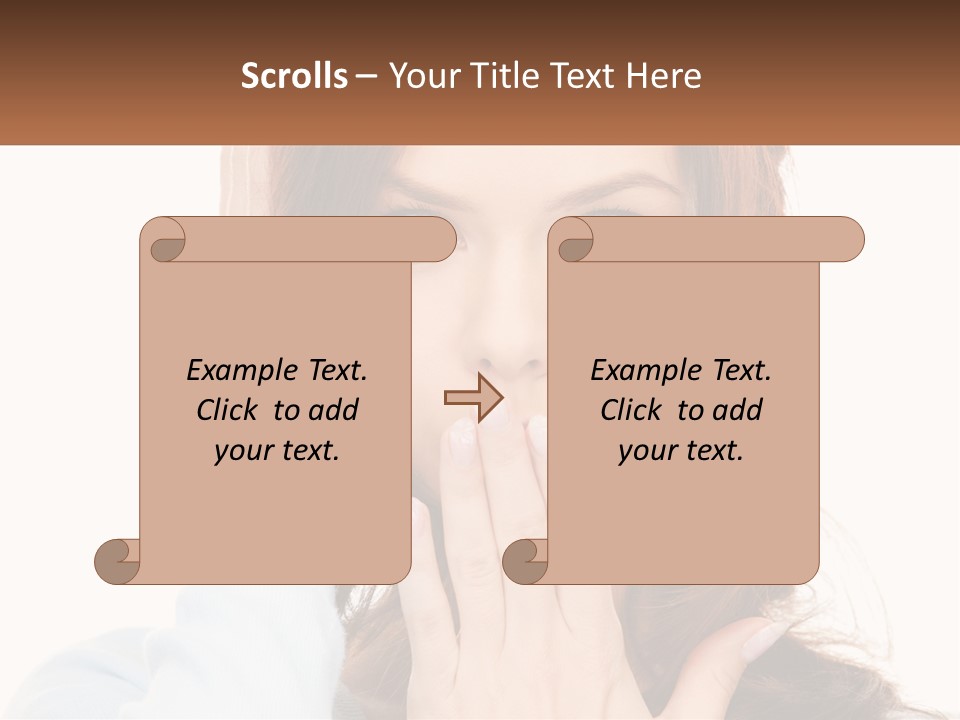 A Woman Covering Her Mouth With Her Hands PowerPoint Template