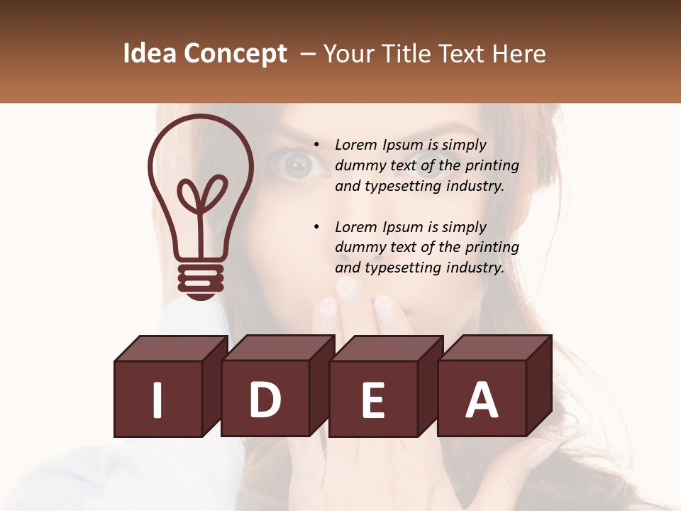 A Woman Covering Her Mouth With Her Hands PowerPoint Template