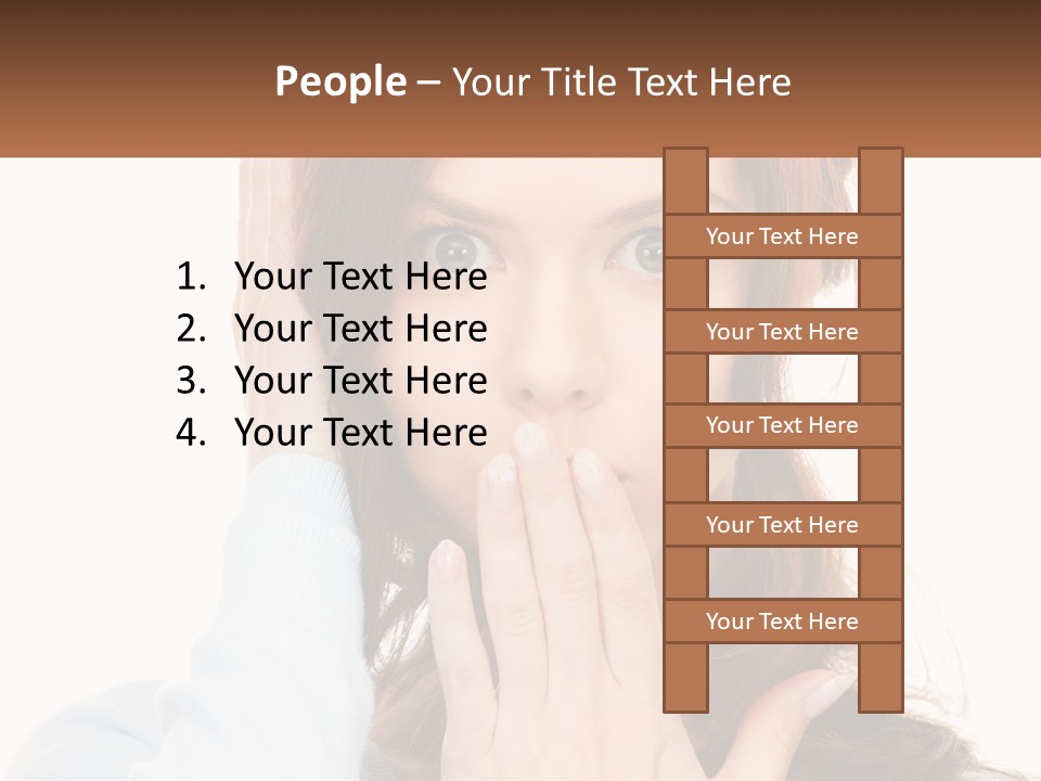 A Woman Covering Her Mouth With Her Hands PowerPoint Template