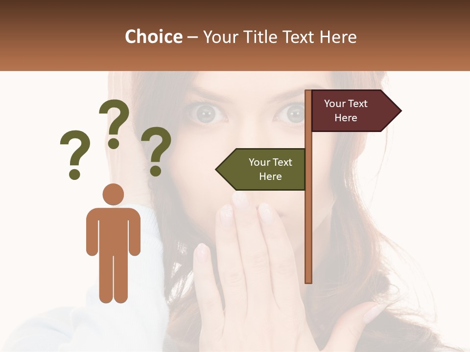 A Woman Covering Her Mouth With Her Hands PowerPoint Template