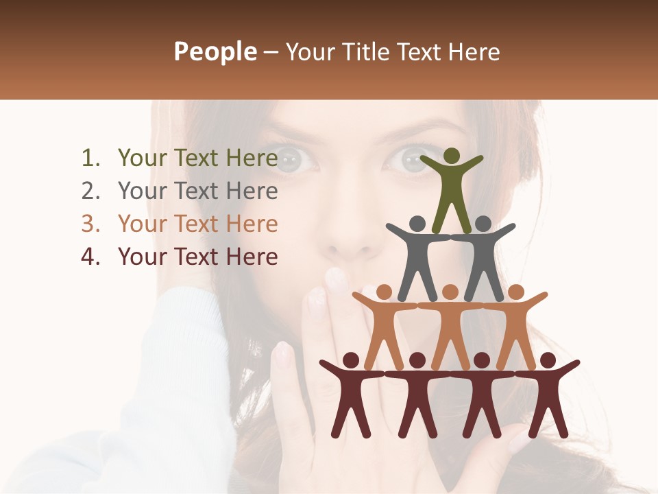 A Woman Covering Her Mouth With Her Hands PowerPoint Template