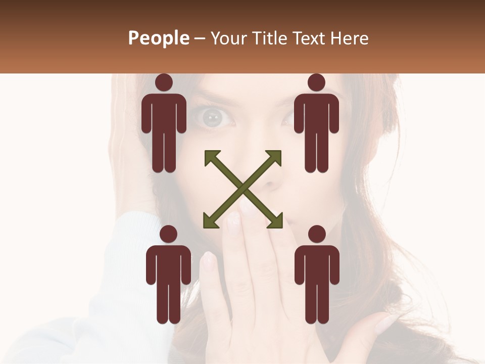 A Woman Covering Her Mouth With Her Hands PowerPoint Template