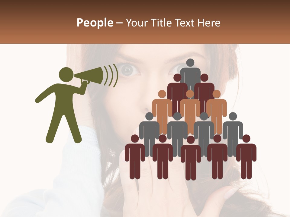 A Woman Covering Her Mouth With Her Hands PowerPoint Template