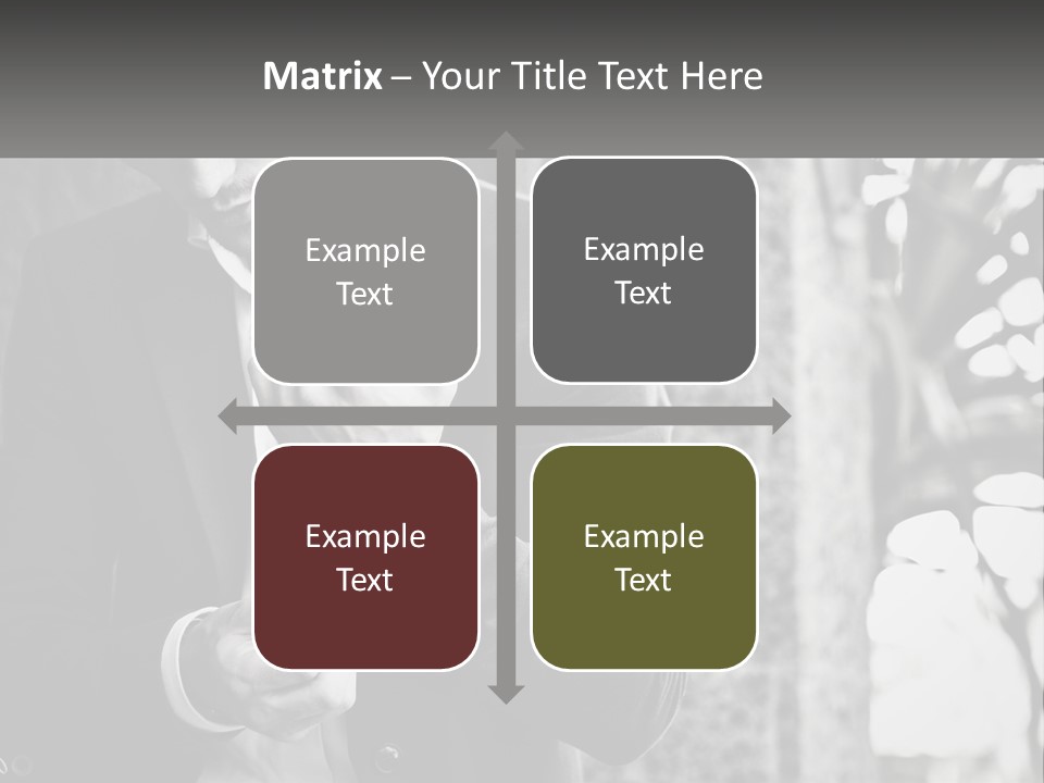 A Man In A Suit Is Holding A Pair Of Scissors PowerPoint Template