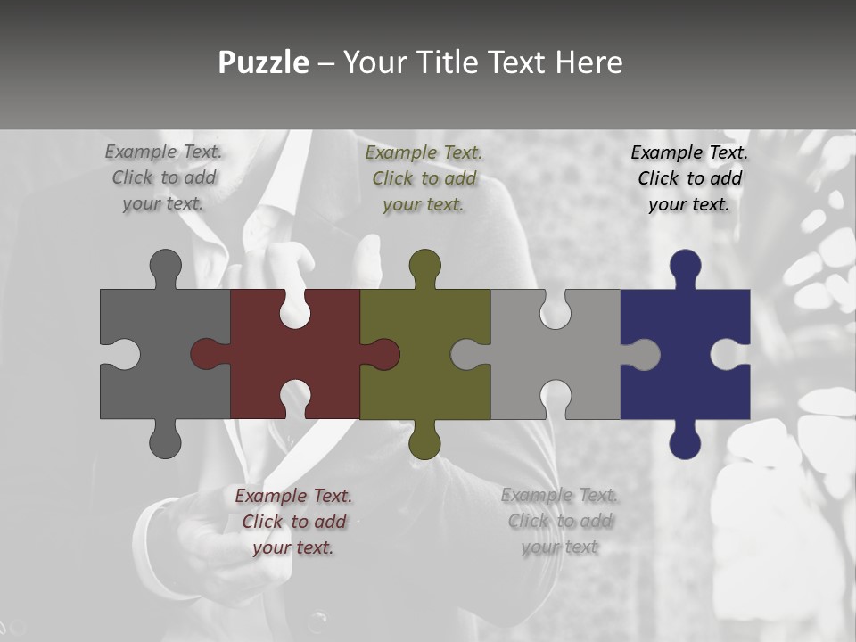 A Man In A Suit Is Holding A Pair Of Scissors PowerPoint Template