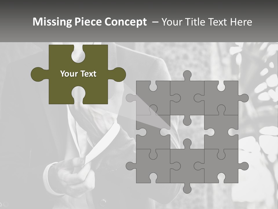 A Man In A Suit Is Holding A Pair Of Scissors PowerPoint Template