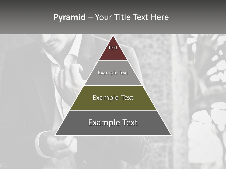 A Man In A Suit Is Holding A Pair Of Scissors PowerPoint Template