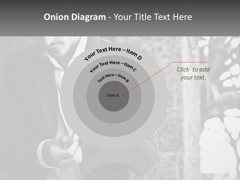 A Man In A Suit Is Holding A Pair Of Scissors PowerPoint Template