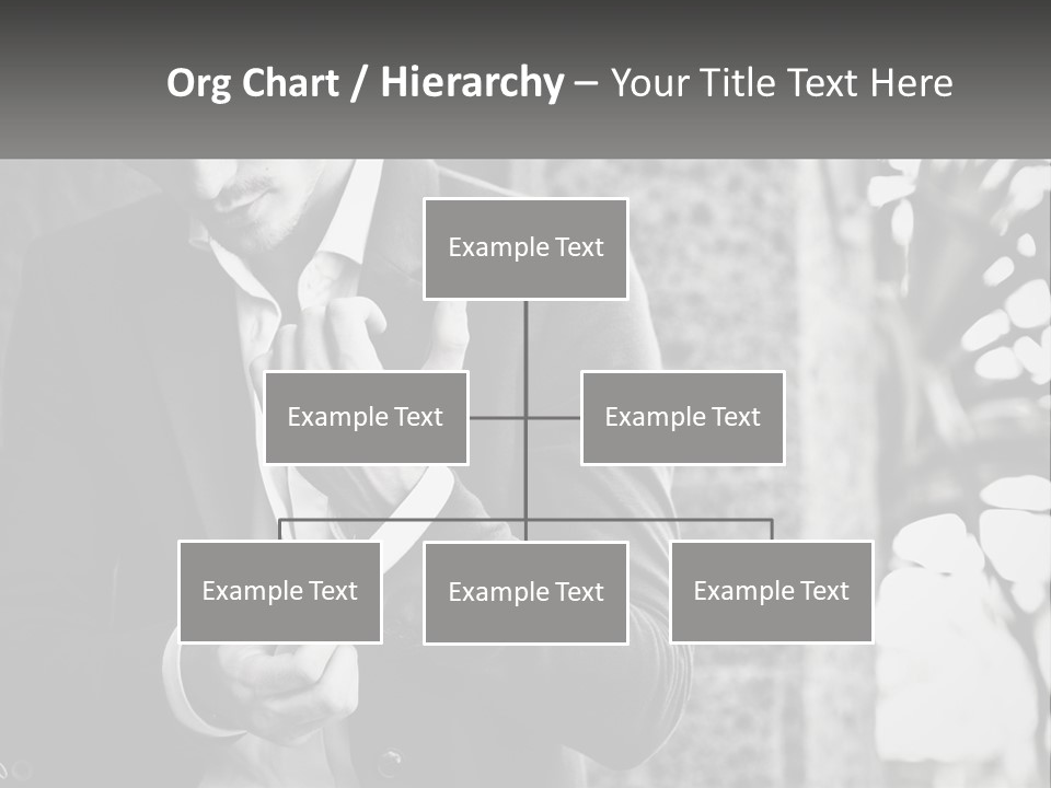 A Man In A Suit Is Holding A Pair Of Scissors PowerPoint Template