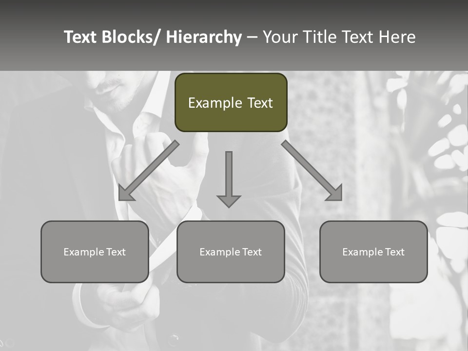 A Man In A Suit Is Holding A Pair Of Scissors PowerPoint Template