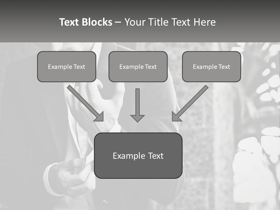 A Man In A Suit Is Holding A Pair Of Scissors PowerPoint Template