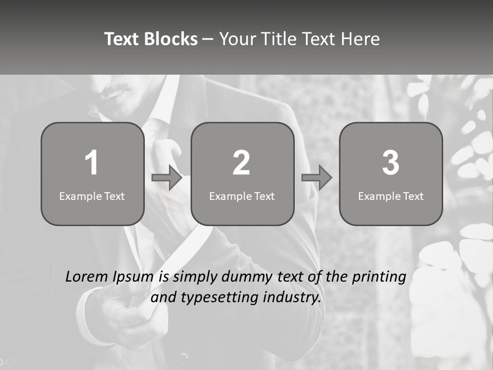 A Man In A Suit Is Holding A Pair Of Scissors PowerPoint Template