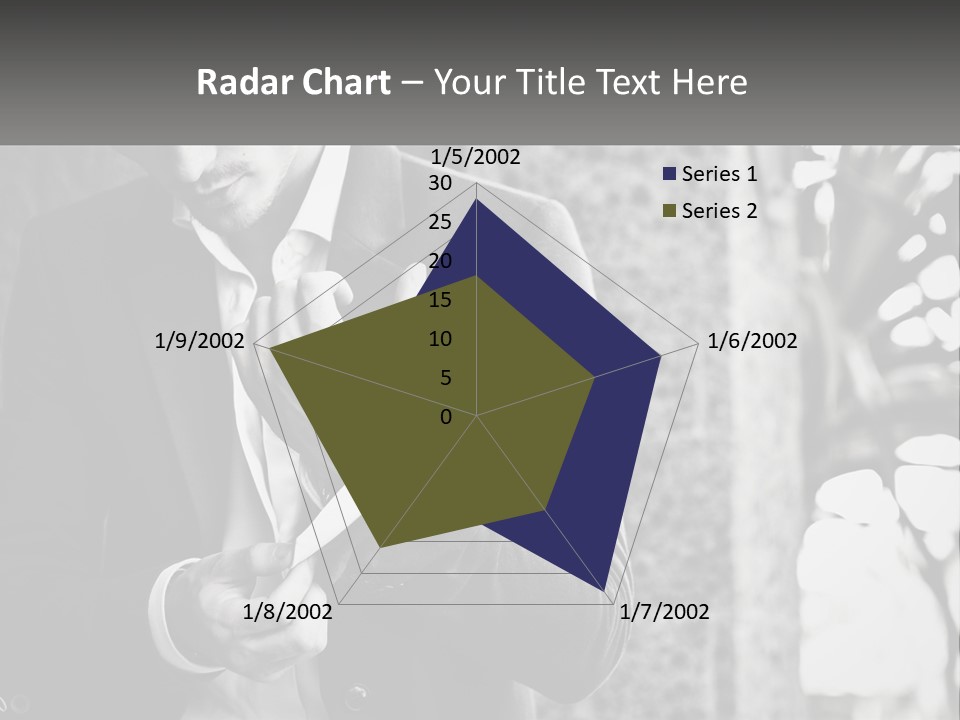 A Man In A Suit Is Holding A Pair Of Scissors PowerPoint Template