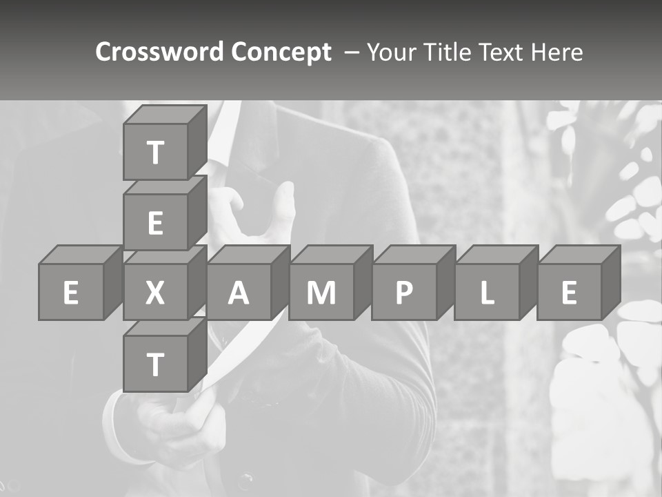 A Man In A Suit Is Holding A Pair Of Scissors PowerPoint Template