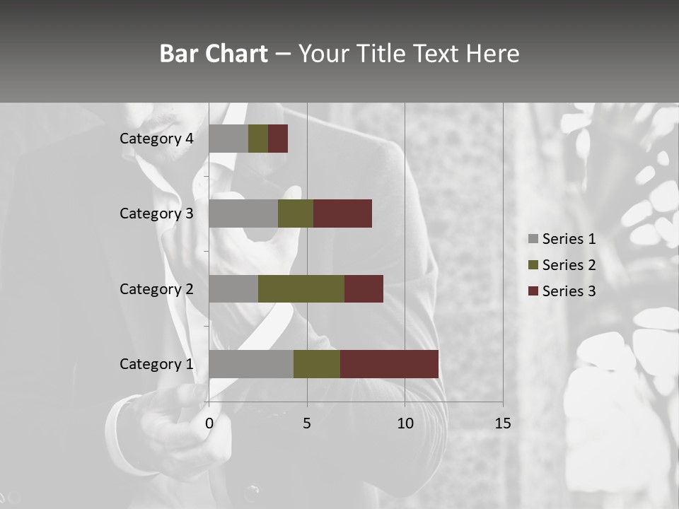 A Man In A Suit Is Holding A Pair Of Scissors PowerPoint Template