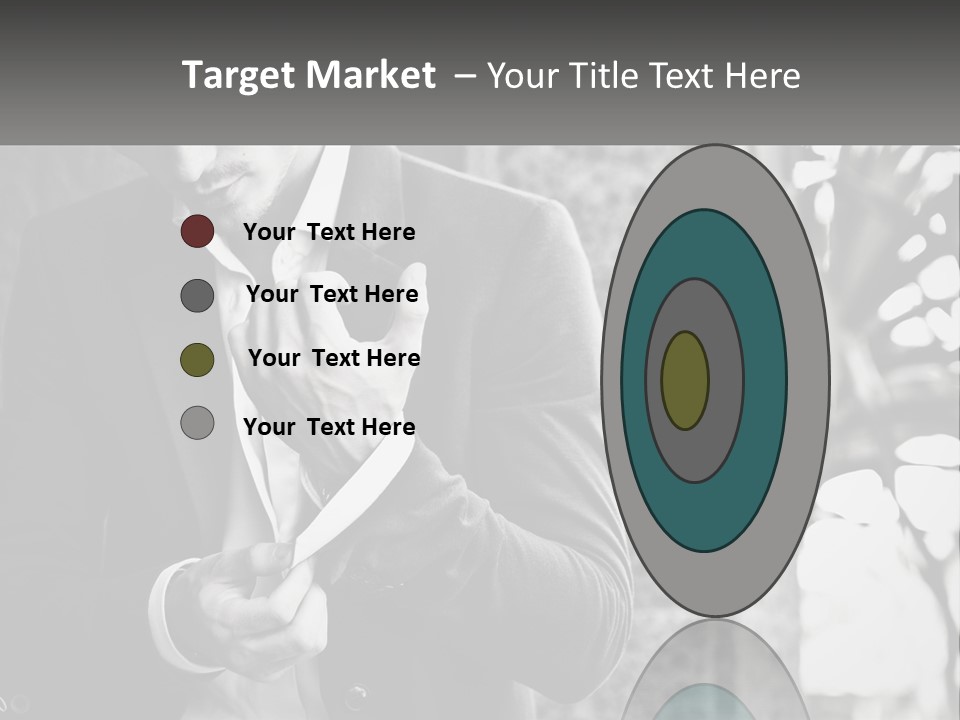 A Man In A Suit Is Holding A Pair Of Scissors PowerPoint Template