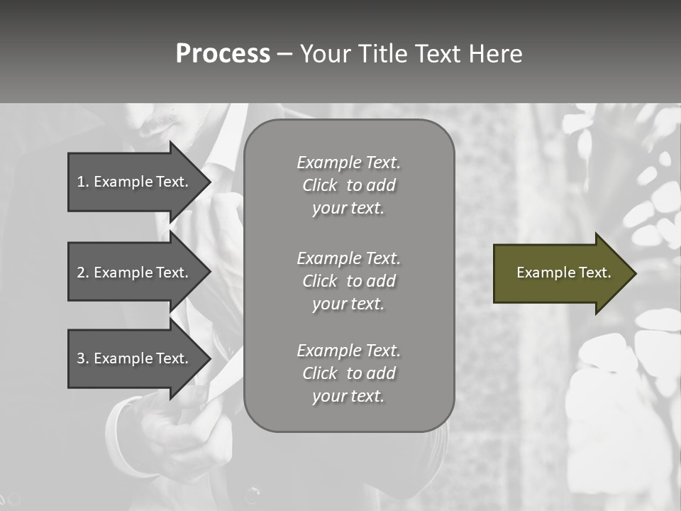 A Man In A Suit Is Holding A Pair Of Scissors PowerPoint Template