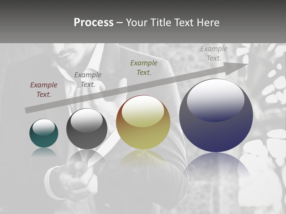 A Man In A Suit Is Holding A Pair Of Scissors PowerPoint Template