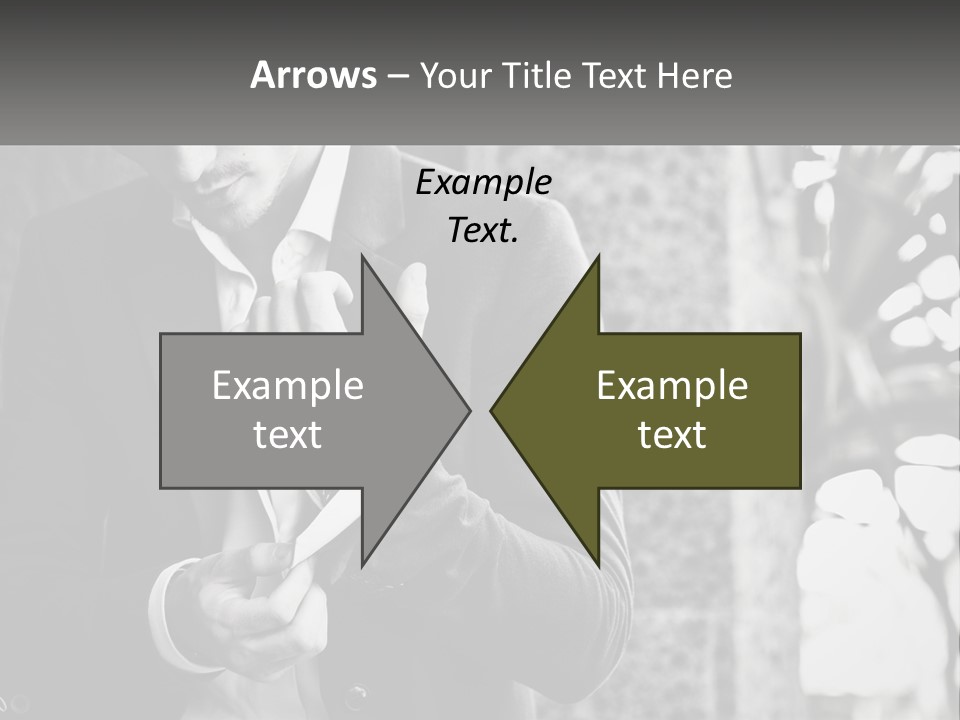 A Man In A Suit Is Holding A Pair Of Scissors PowerPoint Template