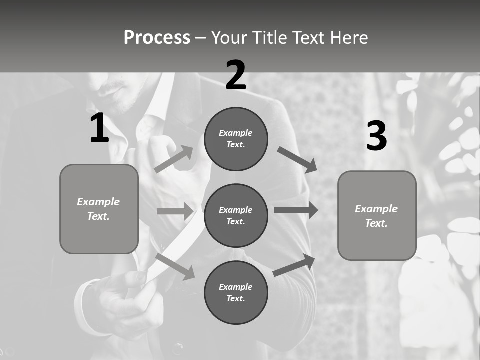 A Man In A Suit Is Holding A Pair Of Scissors PowerPoint Template