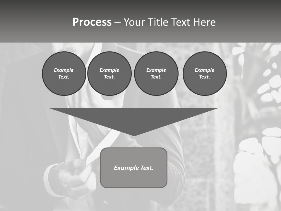 A Man In A Suit Is Holding A Pair Of Scissors PowerPoint Template