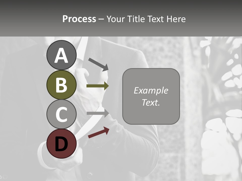 A Man In A Suit Is Holding A Pair Of Scissors PowerPoint Template