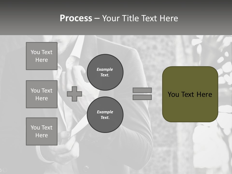 A Man In A Suit Is Holding A Pair Of Scissors PowerPoint Template