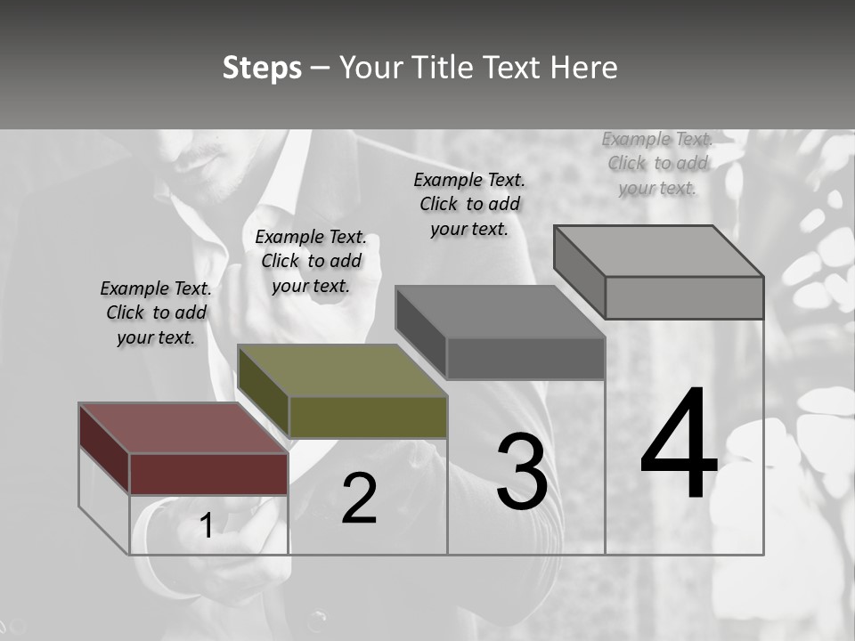 A Man In A Suit Is Holding A Pair Of Scissors PowerPoint Template