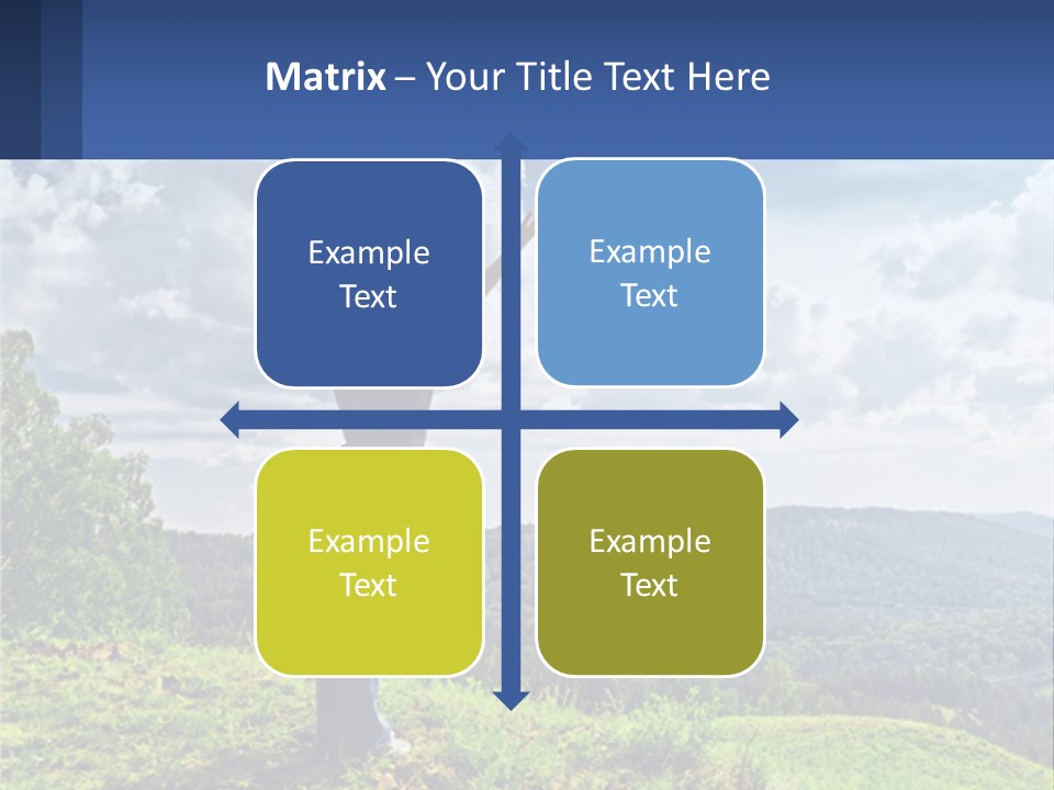 A Woman Standing On Top Of A Hill With Her Arms Outstretched PowerPoint Template