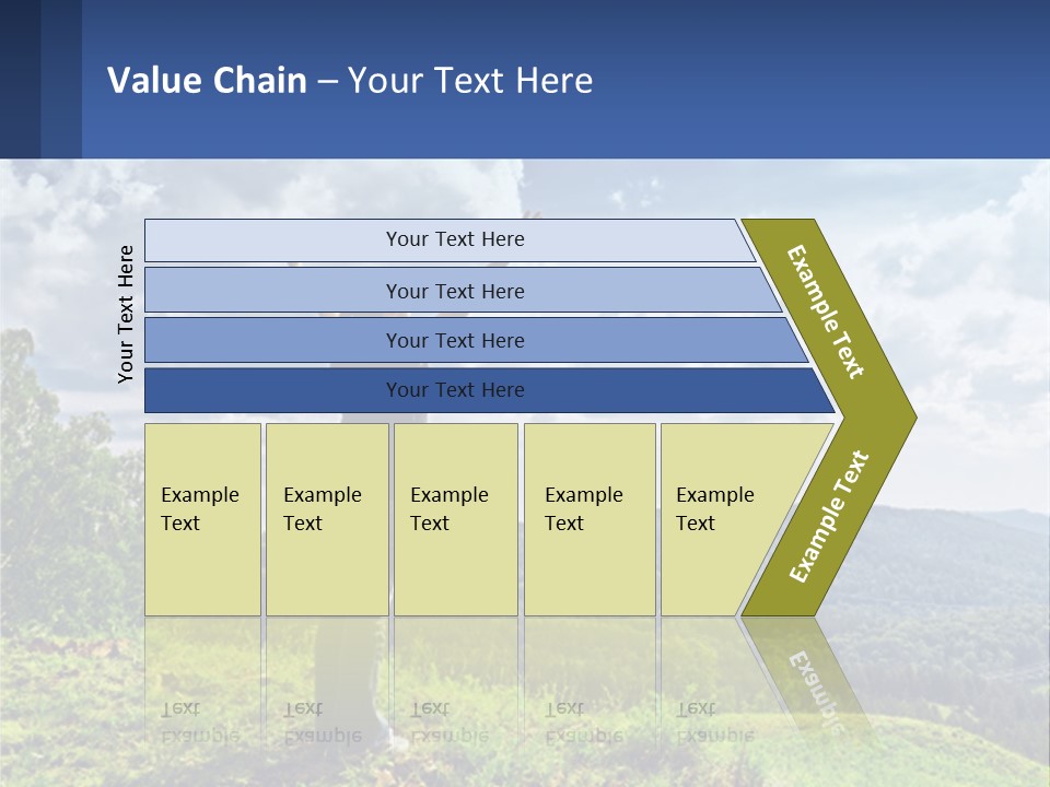 A Woman Standing On Top Of A Hill With Her Arms Outstretched PowerPoint Template