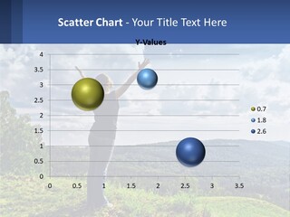 A Woman Standing On Top Of A Hill With Her Arms Outstretched PowerPoint Template