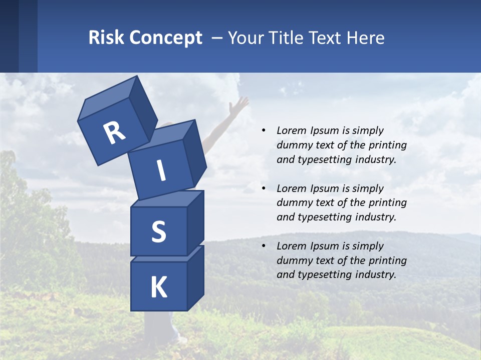 A Woman Standing On Top Of A Hill With Her Arms Outstretched PowerPoint Template