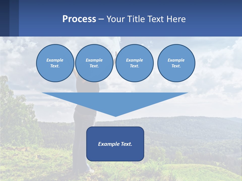 A Woman Standing On Top Of A Hill With Her Arms Outstretched PowerPoint Template