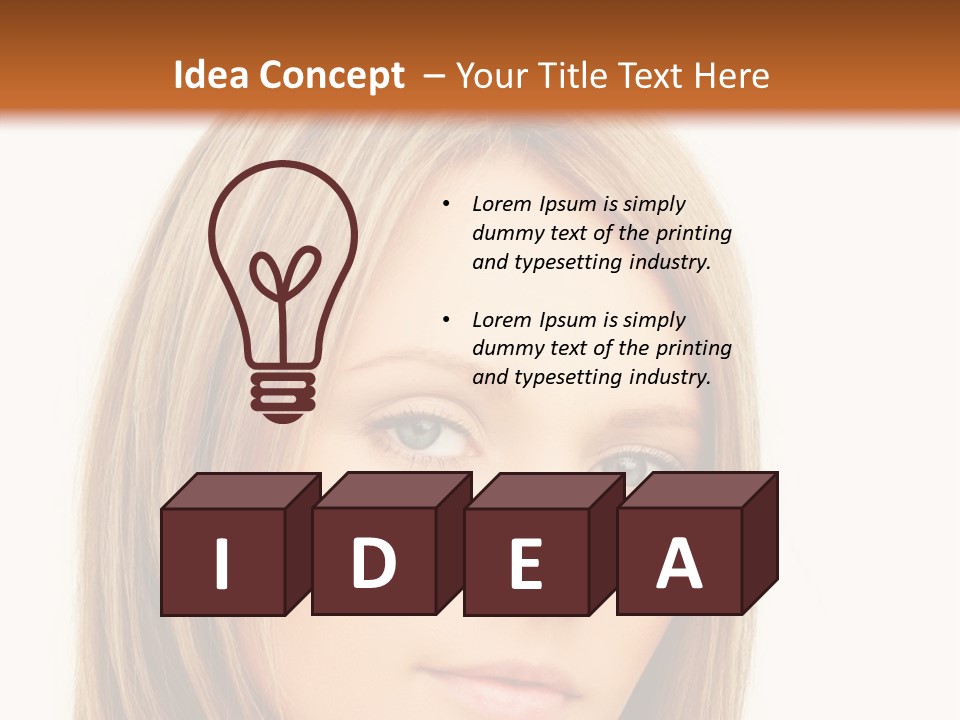 A Beautiful Blond Woman With Blue Eyes Powerpoint Template PowerPoint Template