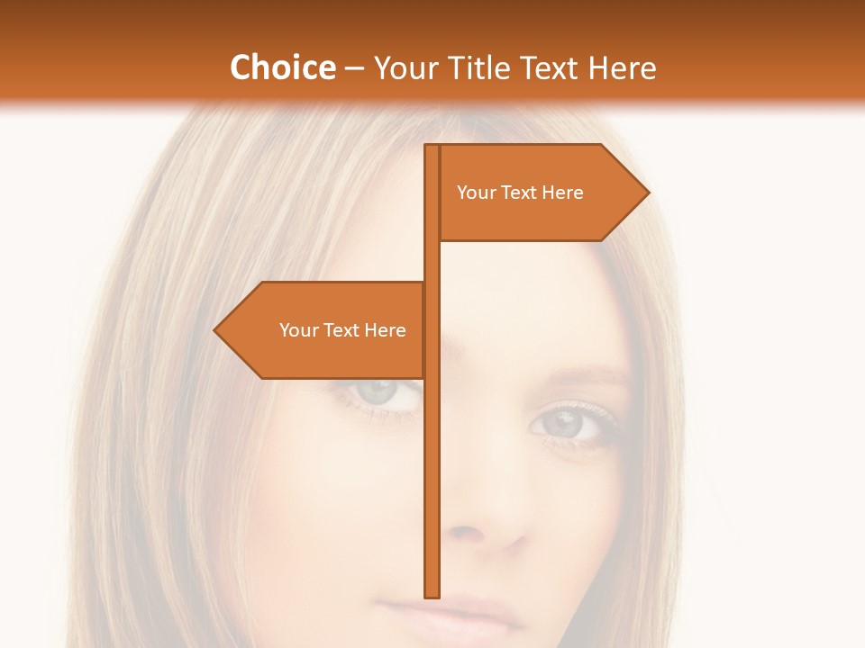 A Beautiful Blond Woman With Blue Eyes Powerpoint Template PowerPoint Template