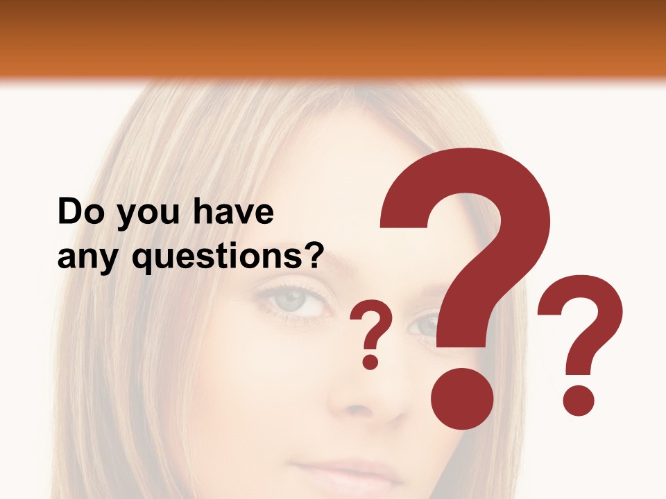 A Beautiful Blond Woman With Blue Eyes Powerpoint Template PowerPoint Template