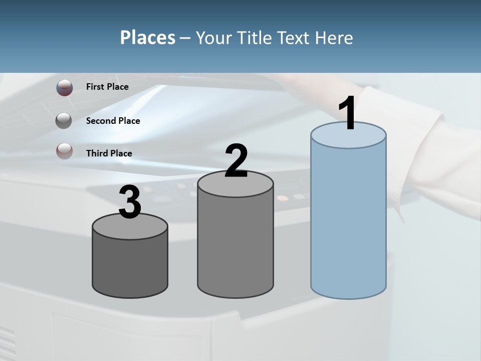 A Person Is Pressing A Button On A Printer PowerPoint Template