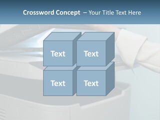 A Person Is Pressing A Button On A Printer PowerPoint Template