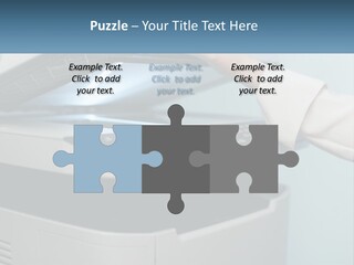 A Person Is Pressing A Button On A Printer PowerPoint Template