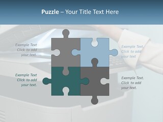 A Person Is Pressing A Button On A Printer PowerPoint Template