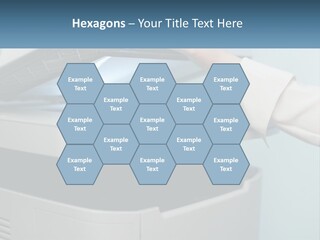 A Person Is Pressing A Button On A Printer PowerPoint Template