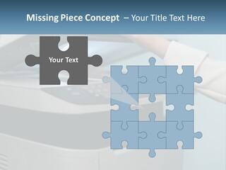A Person Is Pressing A Button On A Printer PowerPoint Template