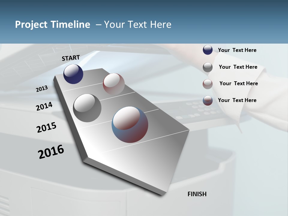 A Person Is Pressing A Button On A Printer PowerPoint Template