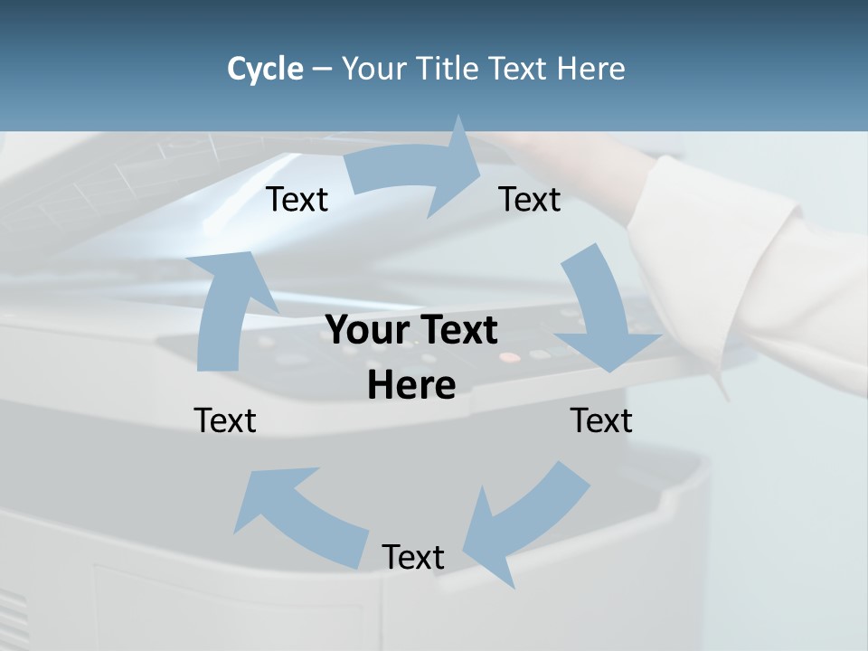 A Person Is Pressing A Button On A Printer PowerPoint Template