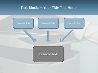 A Person Is Pressing A Button On A Printer PowerPoint Template