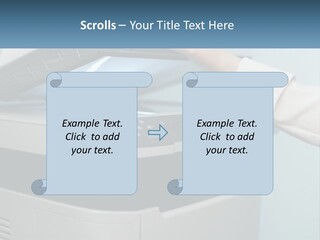 A Person Is Pressing A Button On A Printer PowerPoint Template