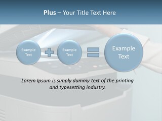 A Person Is Pressing A Button On A Printer PowerPoint Template
