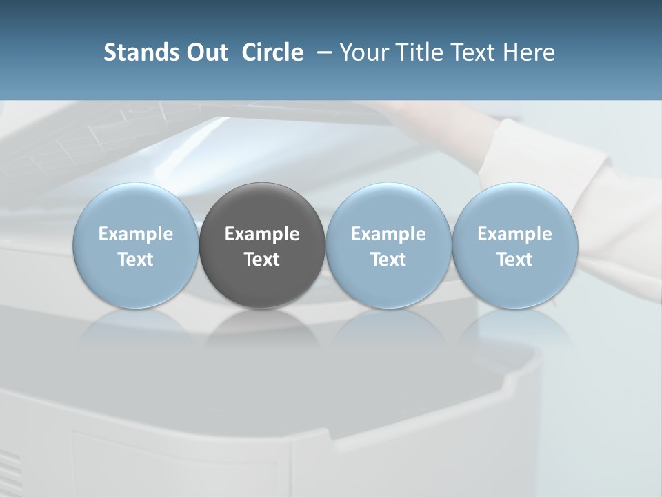 A Person Is Pressing A Button On A Printer PowerPoint Template