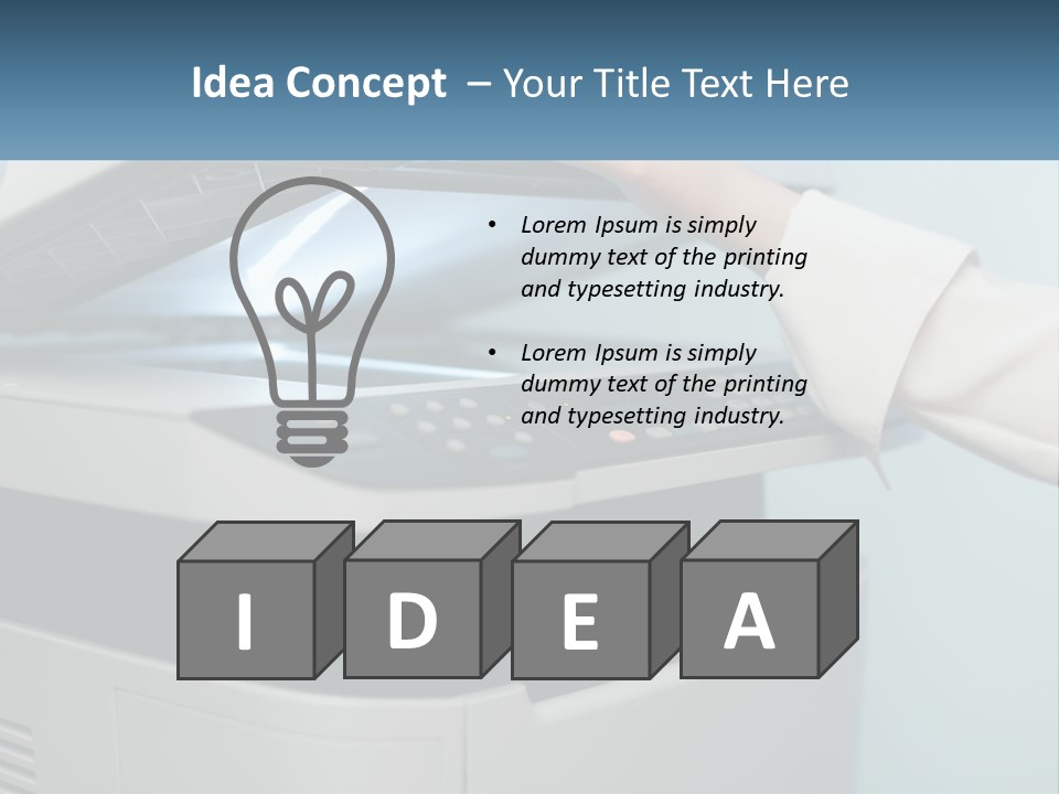 A Person Is Pressing A Button On A Printer PowerPoint Template